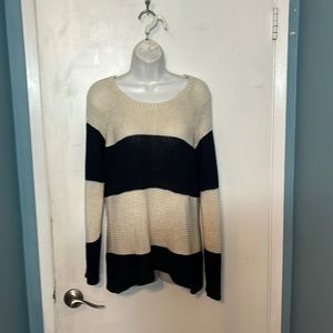 navy and cream sweater